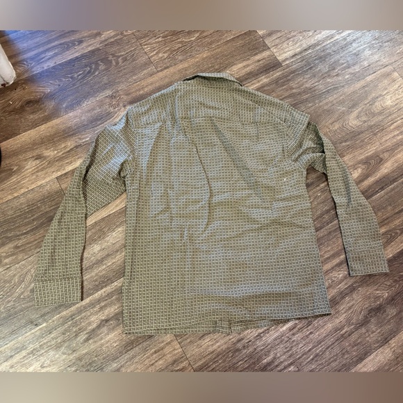 ABERCROMBIE & FITCH 100% Cotton Green & Tan Check L/S Button-Down Men’s Shirt - Picture 2 of 13